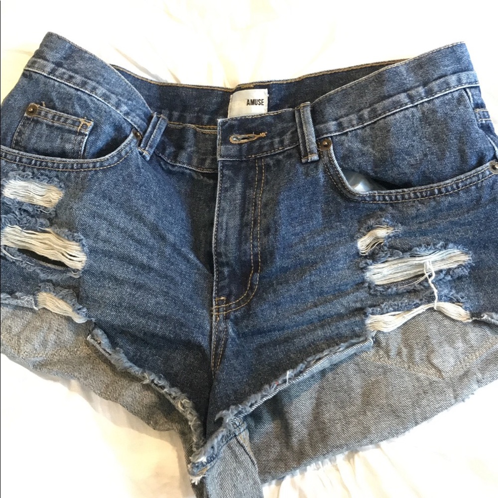 amuse society cutoff denim shorts
